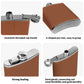 popcustoms - Custom Leather Wrapped Stainless Steel 6oz Flask
