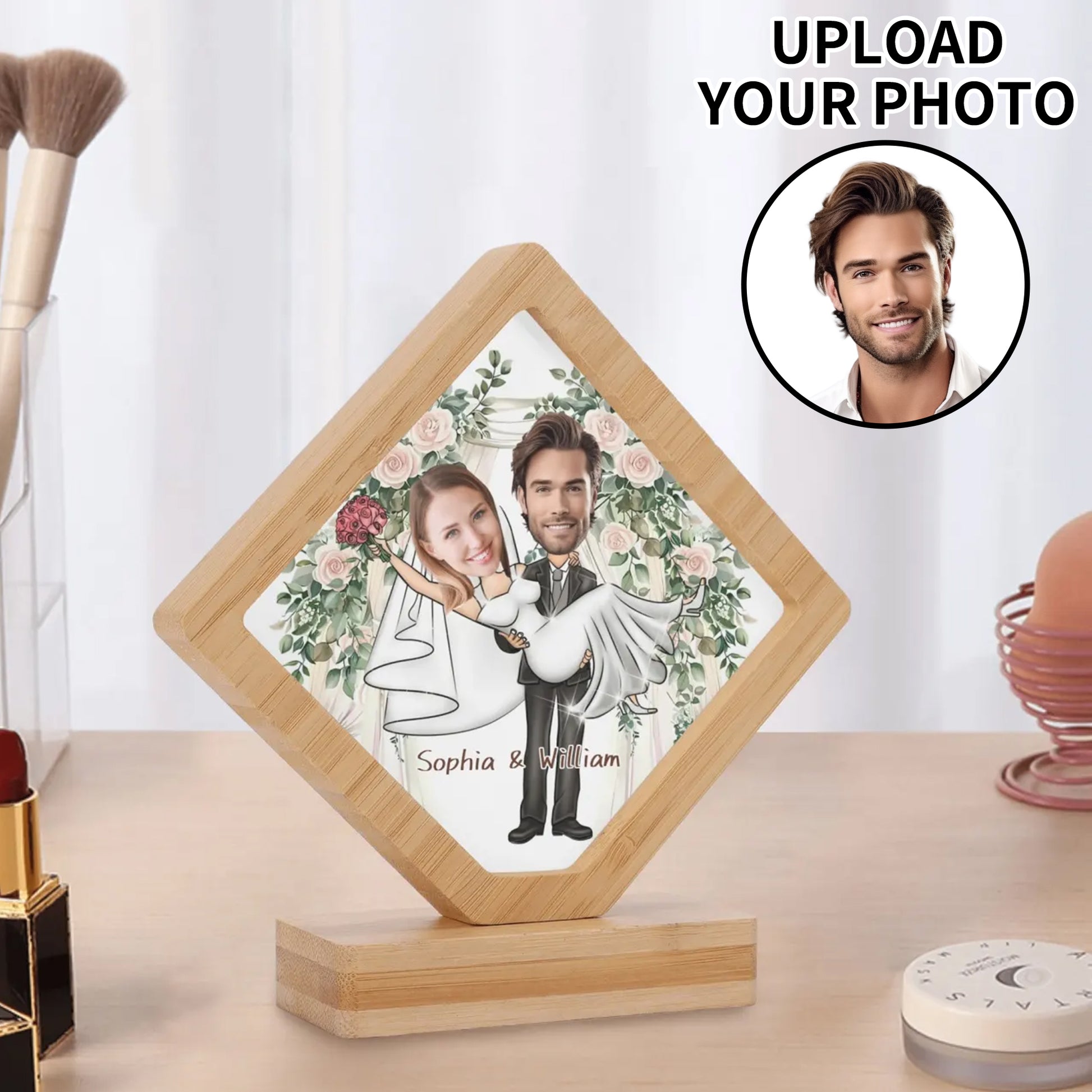 popcustoms - Custom Printed Photo Plaque Photo Frame Gift for Birthday Wedding
