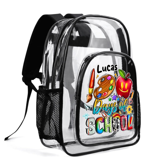 popcustoms - Large 17 Inch Clear Bag PVC See Through Transparent School Backpack