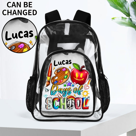 popcustoms - Large 17 Inch Clear Bag PVC See Through Transparent School Backpack