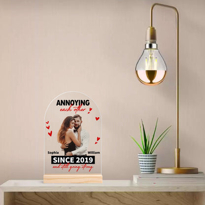 popcustoms - Personalised Lightweight Arch Acrylic Table Sign with Wood Stand Default Title