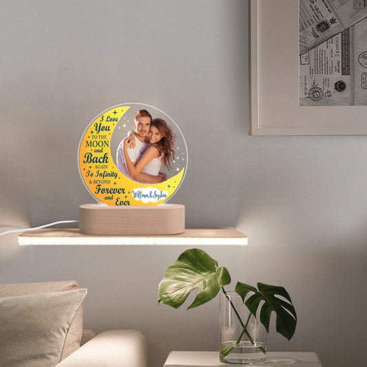 popcustoms - Personalised Name Acrylic Round Lamp Night Light Home Decor