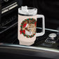 popcustoms - Personalized 40oz Stainless Steel Tumbler Gift With White Handle and Straw