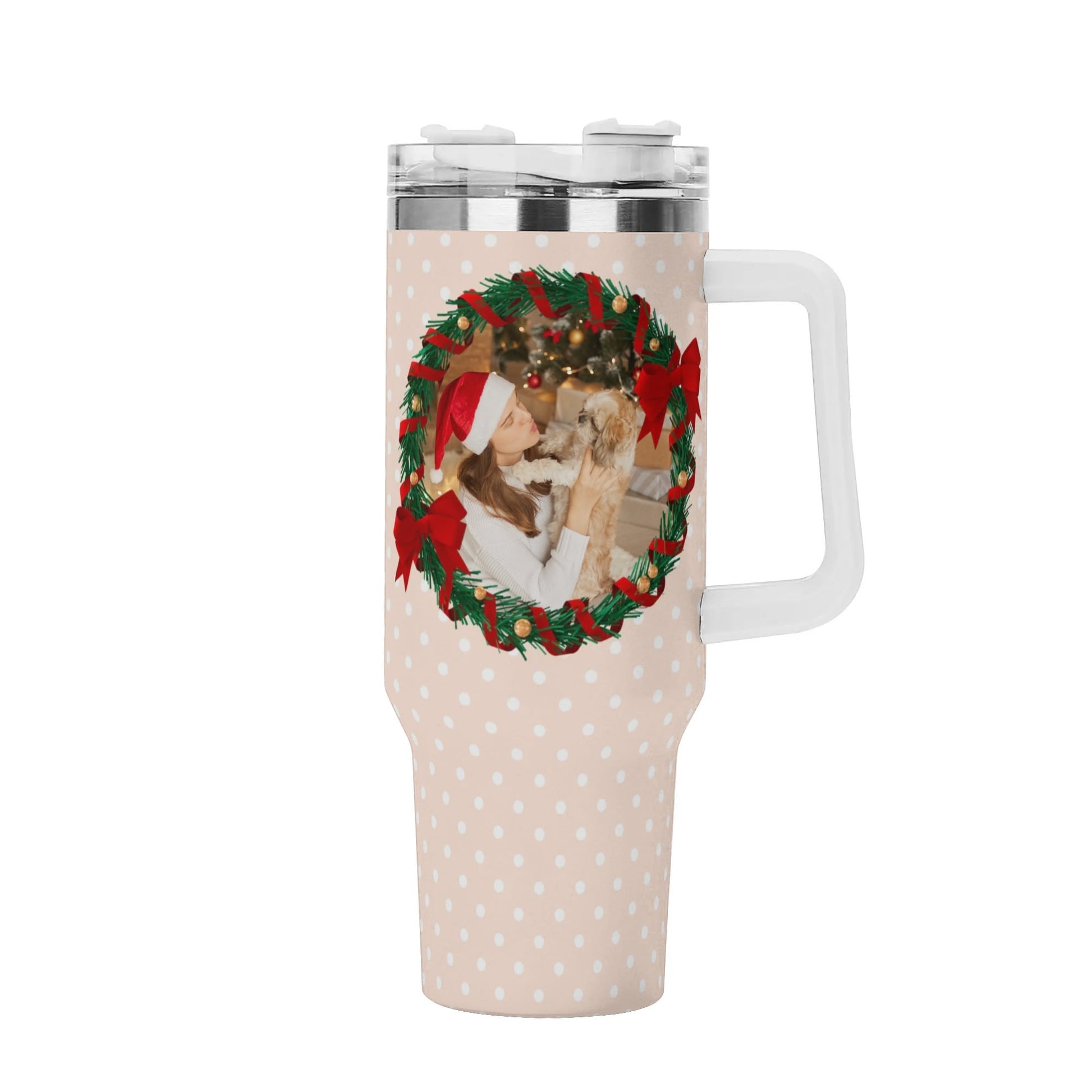 popcustoms - Personalized 40oz Stainless Steel Tumbler Gift With White Handle and Straw Default Title