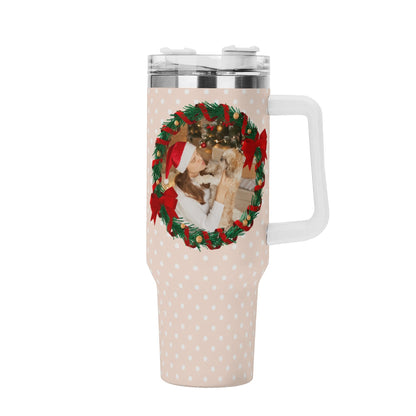 popcustoms - Personalized 40oz Stainless Steel Tumbler Gift With White Handle and Straw Default Title