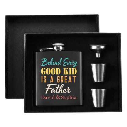 popcustoms - Personalized Hip Flask Set 7oz Black Stainless Steel with A Gift Box Default Title