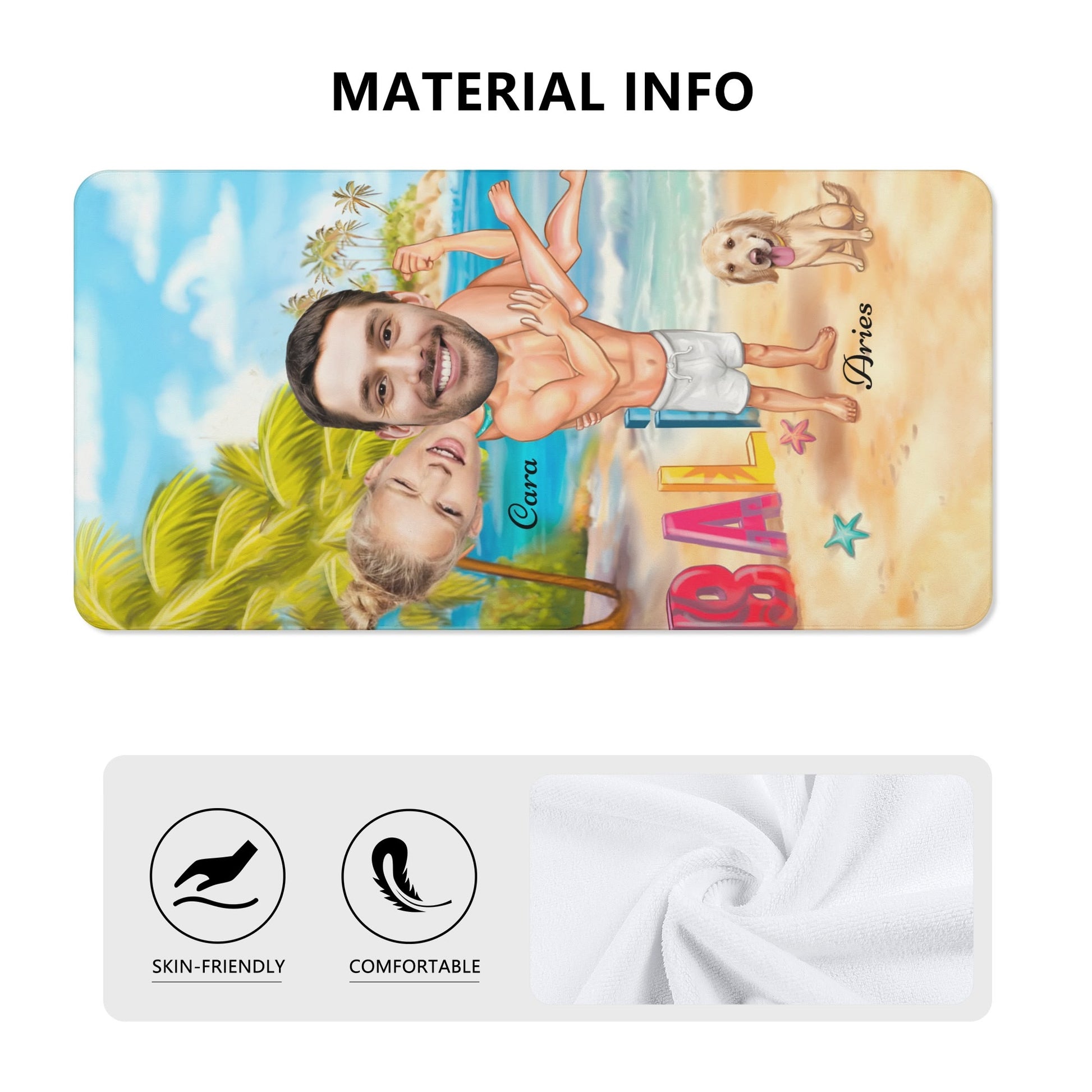 popcustoms - Personalized Soft Bath Towel 2 Sizes for Bathroom Gym and Travel