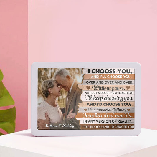 popcustoms - Rectangle LED Mirror Light - Personalized Photo Love Yourself Love Family