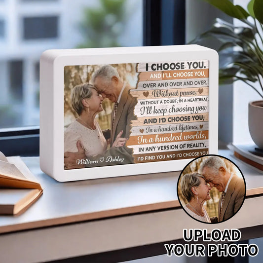 popcustoms - Rectangle LED Mirror Light - Personalized Photo Love Yourself Love Family