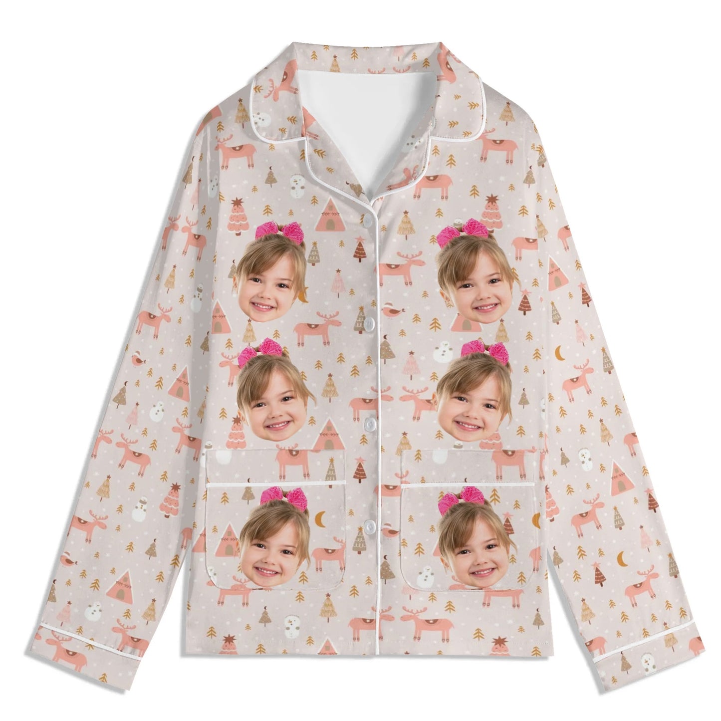 popcustoms - Childrens Long Sleeve Nightwear Pajama Set with Pockets