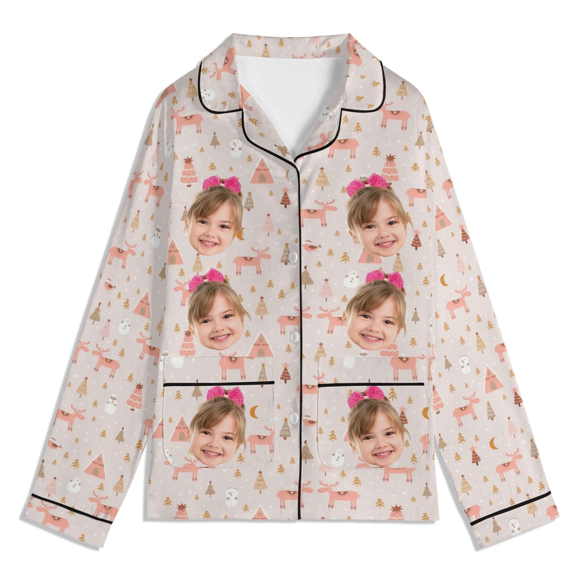 popcustoms - Childrens Long Sleeve Nightwear Pajama Set with Pockets
