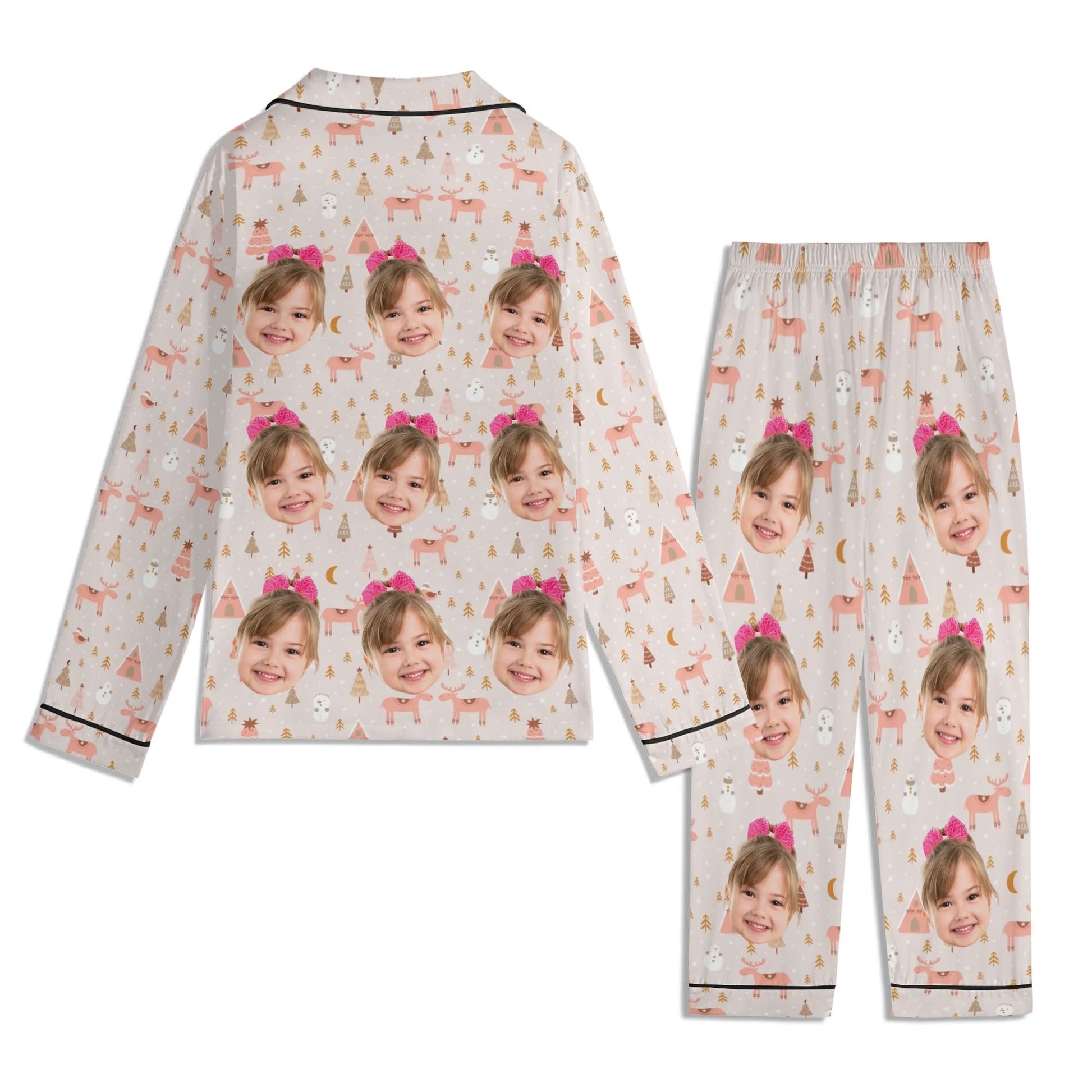 popcustoms - Childrens Long Sleeve Nightwear Pajama Set with Pockets