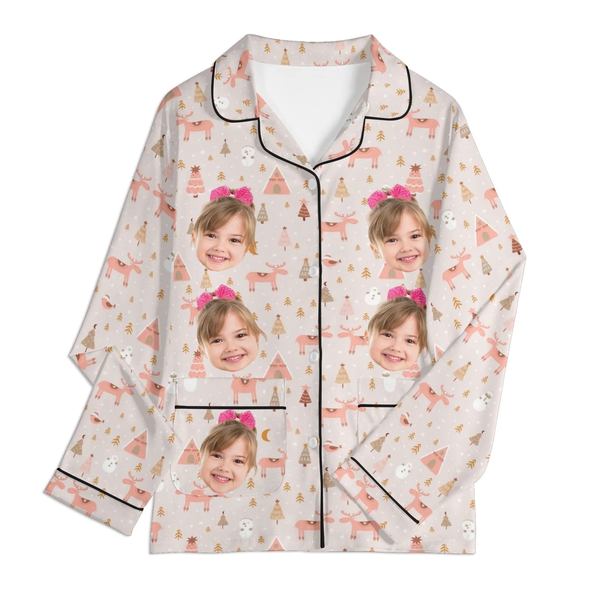 popcustoms - Childrens Long Sleeve Nightwear Pajama Set with Pockets