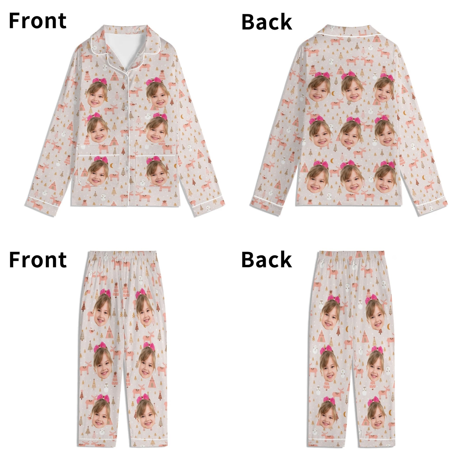 popcustoms - Childrens Long Sleeve Nightwear Pajama Set with Pockets