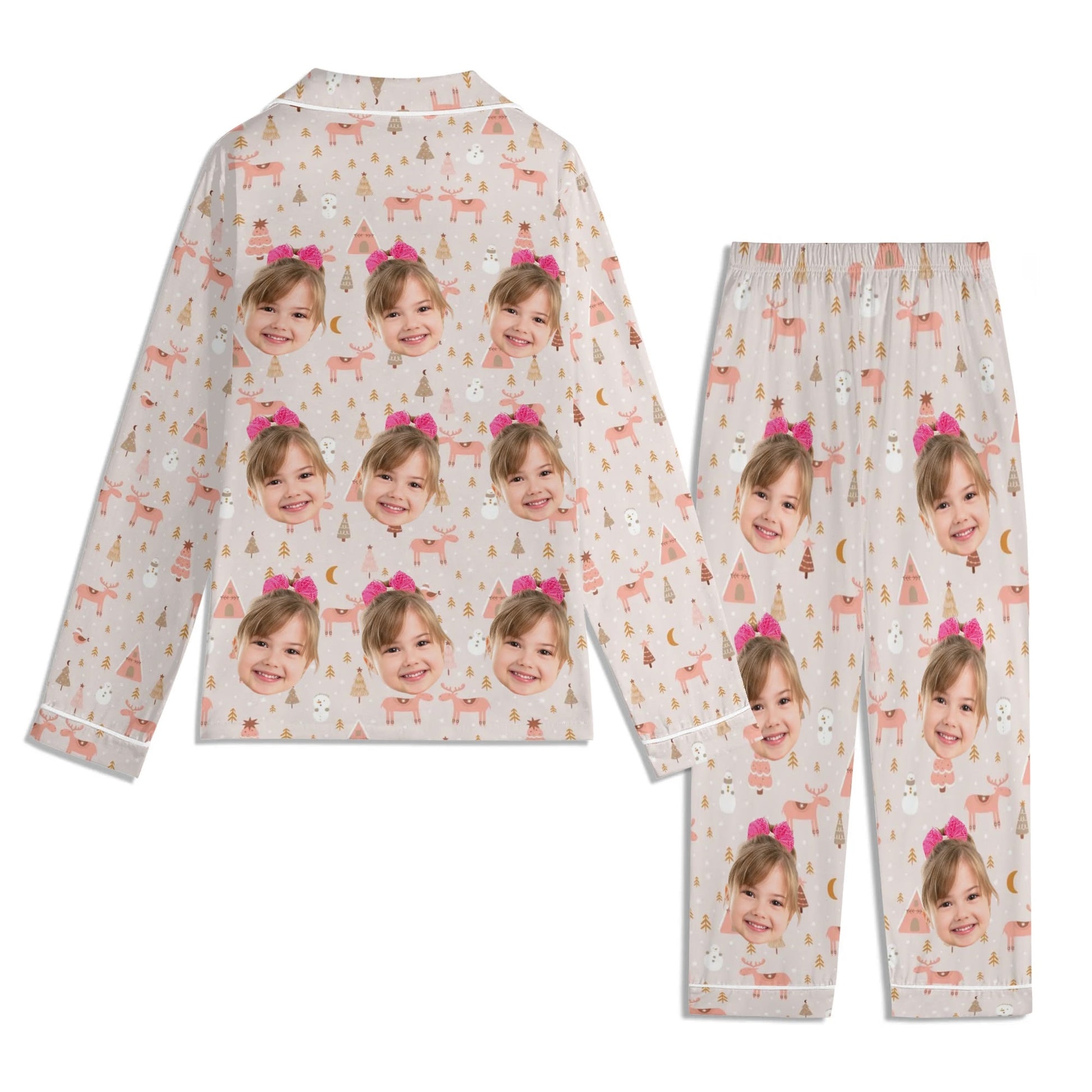 popcustoms - Childrens Long Sleeve Nightwear Pajama Set with Pockets