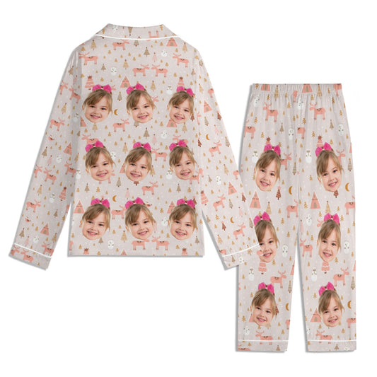 popcustoms - Childrens Long Sleeve Nightwear Pajama Set with Pockets