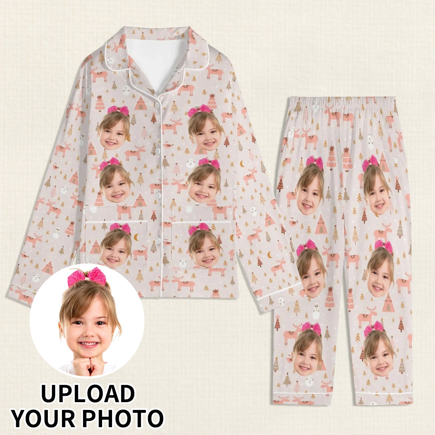 popcustoms - Childrens Long Sleeve Nightwear Pajama Set with Pockets