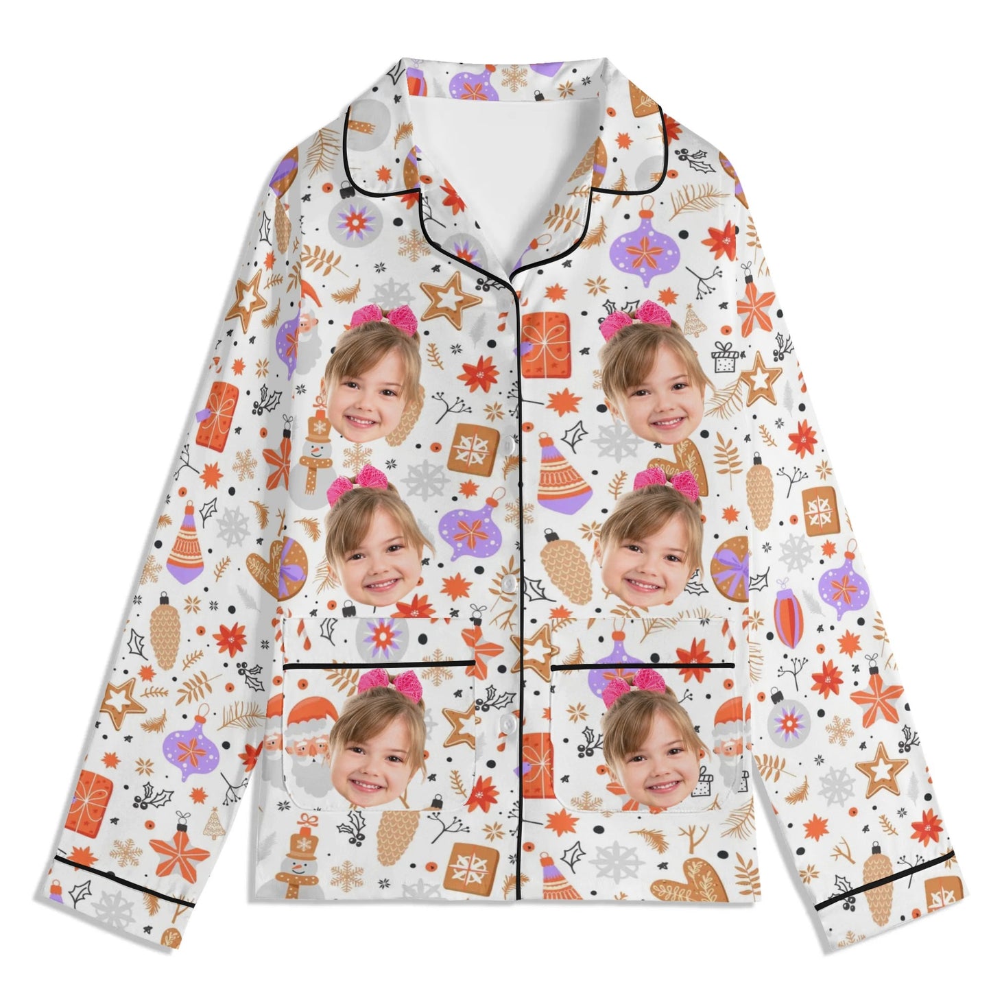 popcustoms - Childrens Long Sleeve Nightwear Pajama Set with Pockets
