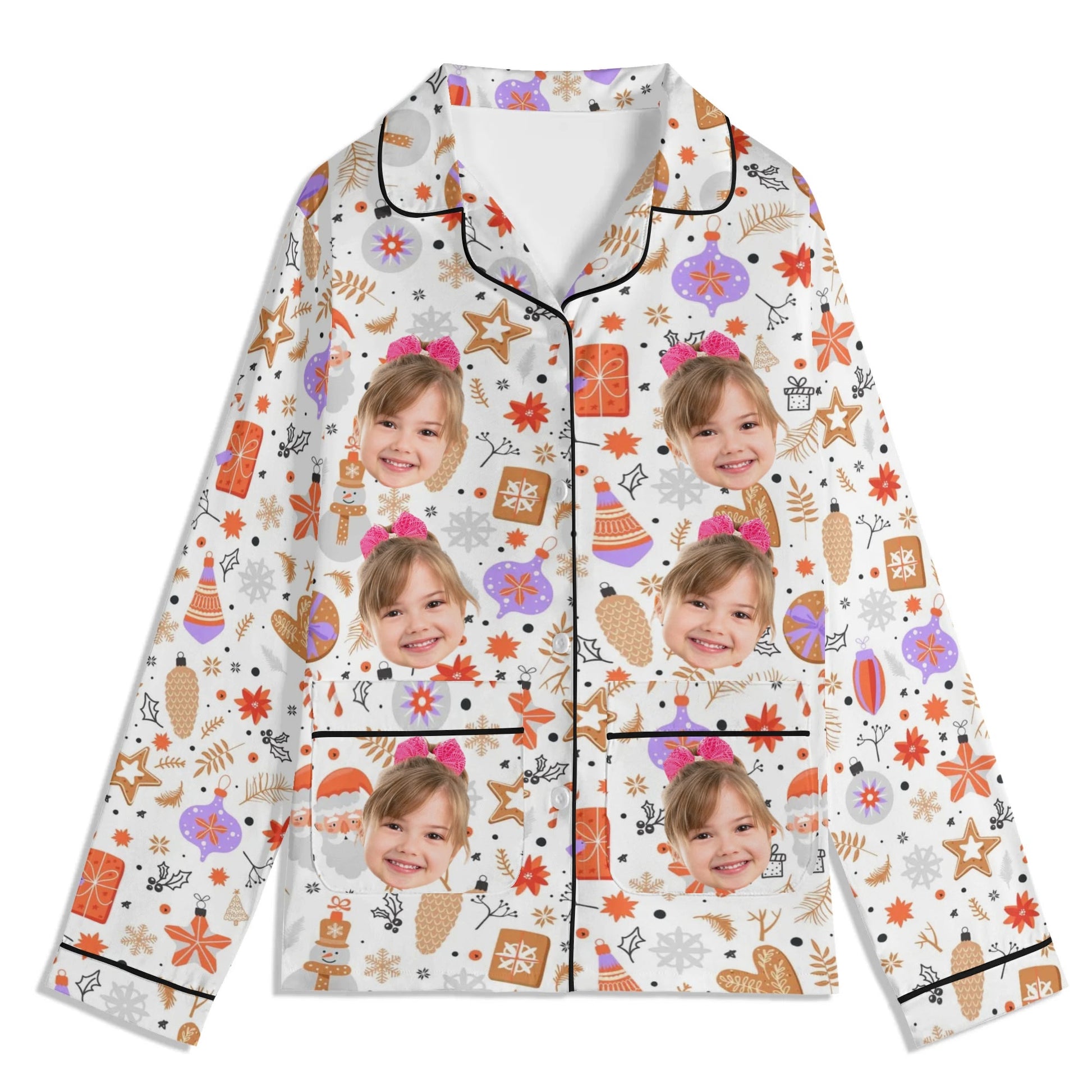 popcustoms - Childrens Long Sleeve Nightwear Pajama Set with Pockets