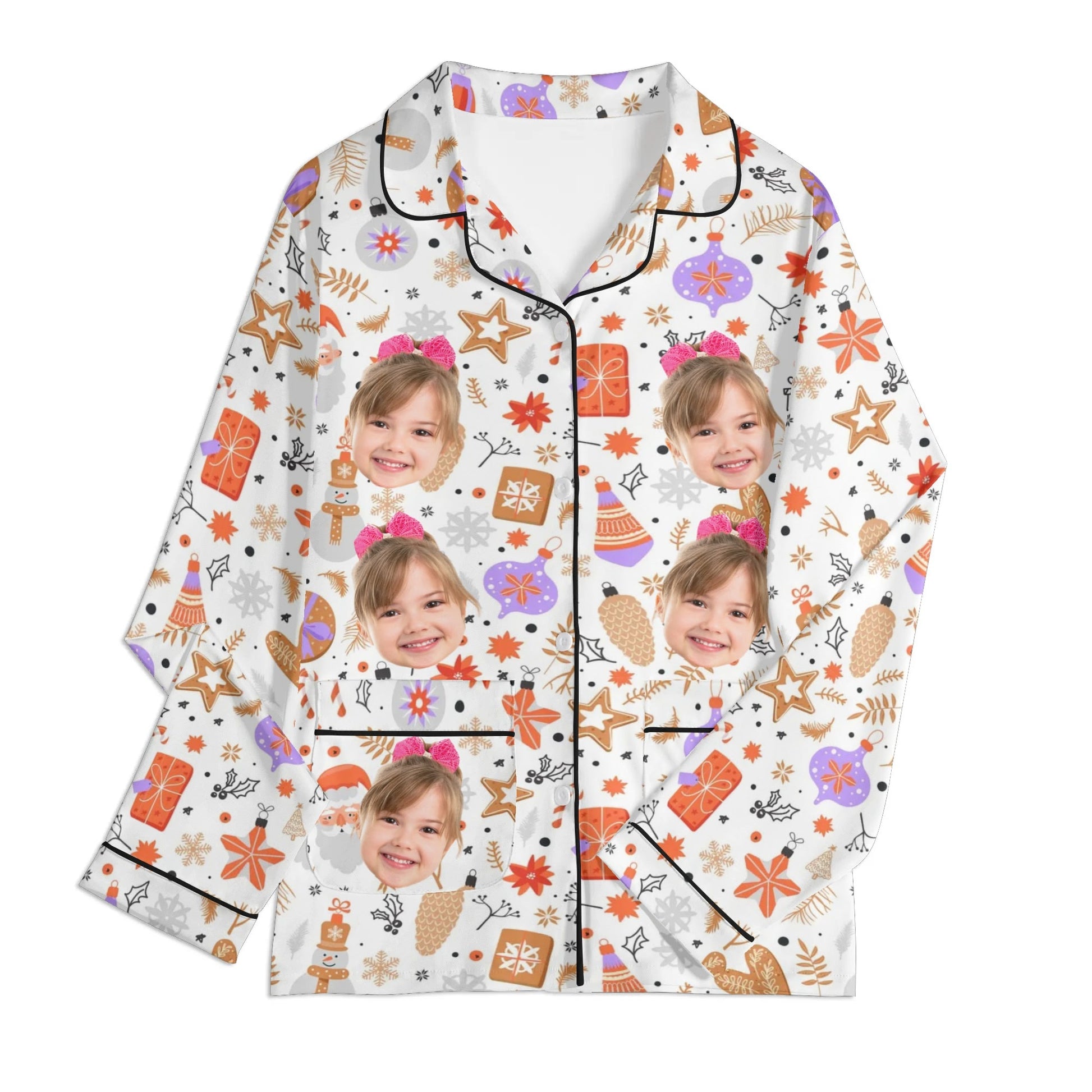 popcustoms - Childrens Long Sleeve Nightwear Pajama Set with Pockets