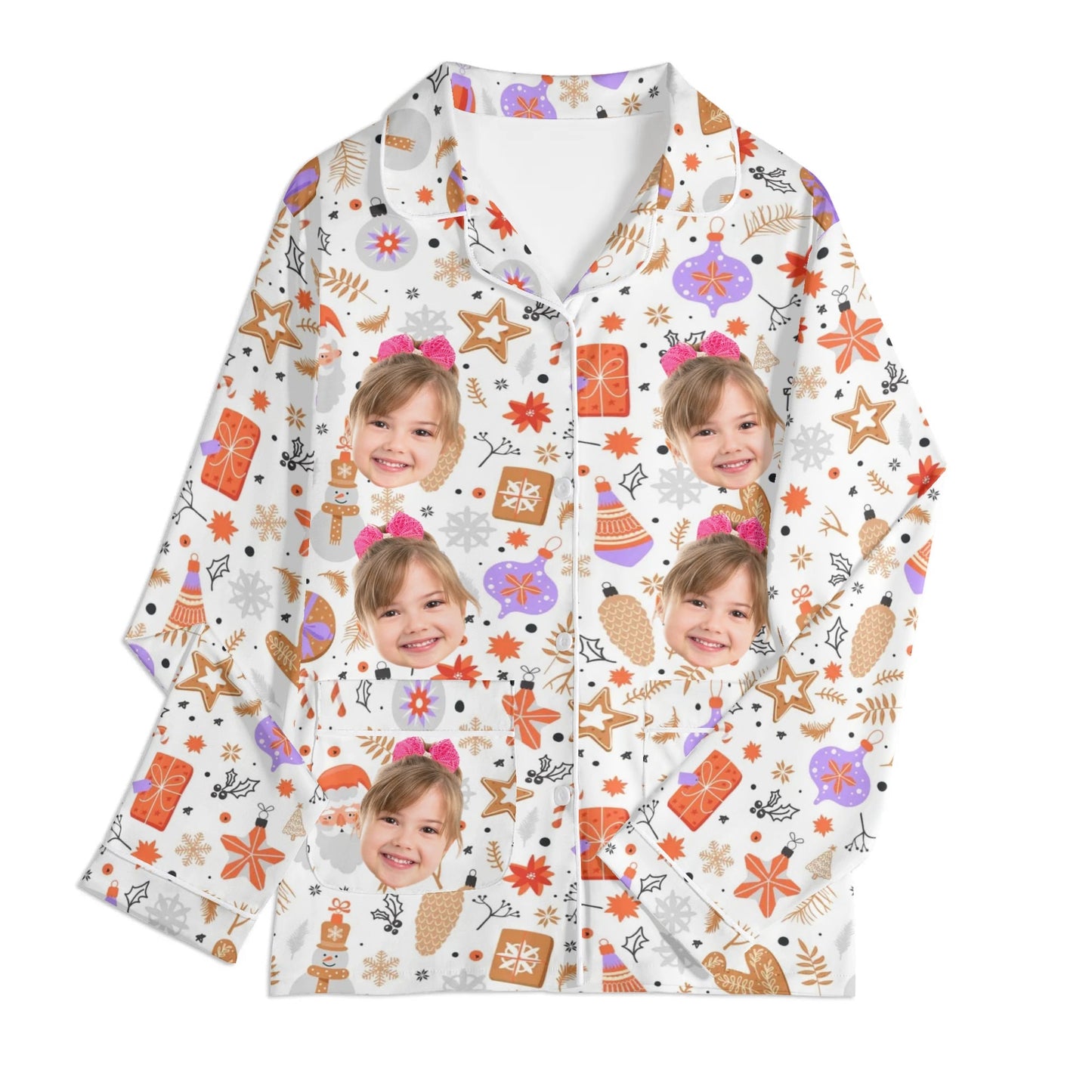 popcustoms - Childrens Long Sleeve Nightwear Pajama Set with Pockets