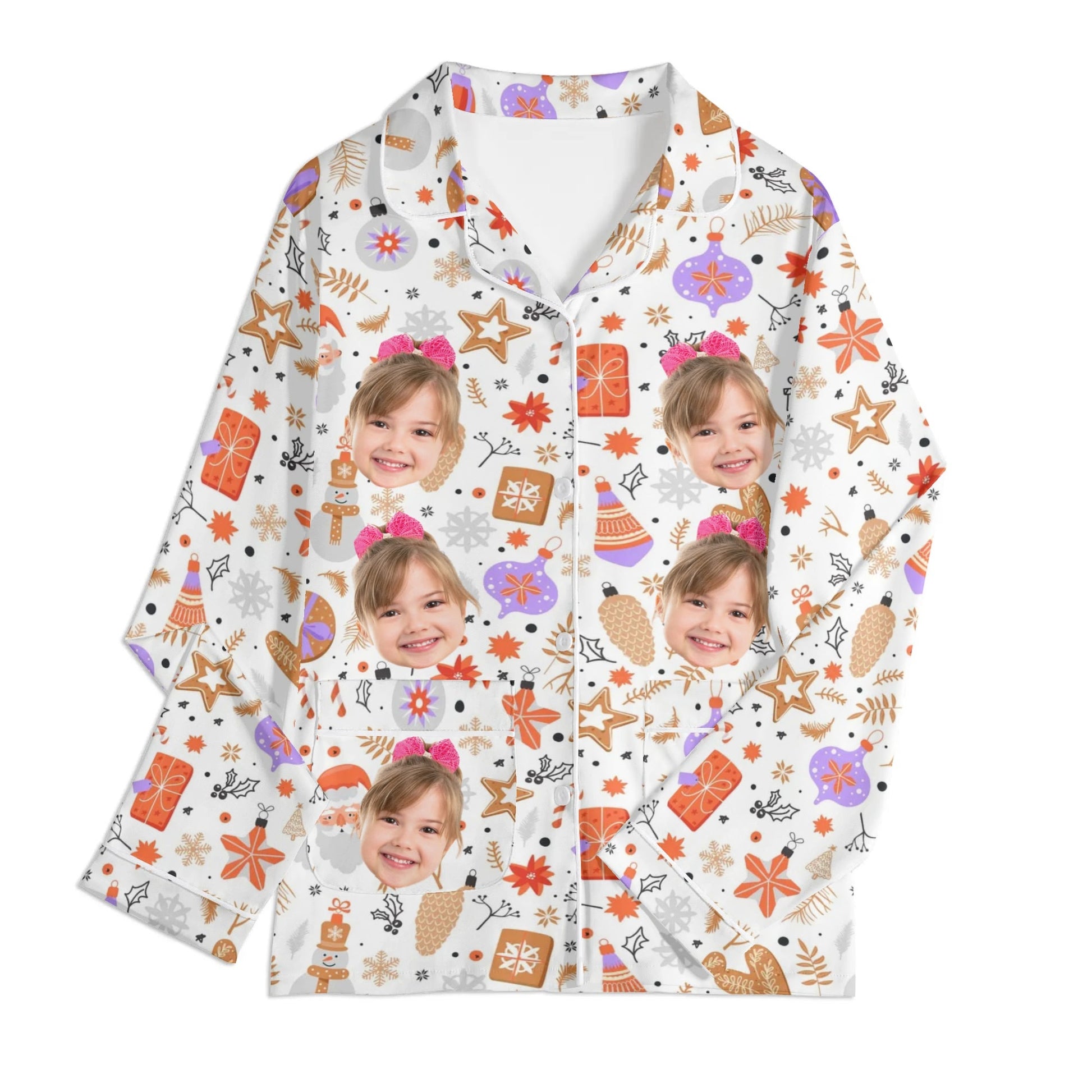 popcustoms - Childrens Long Sleeve Nightwear Pajama Set with Pockets