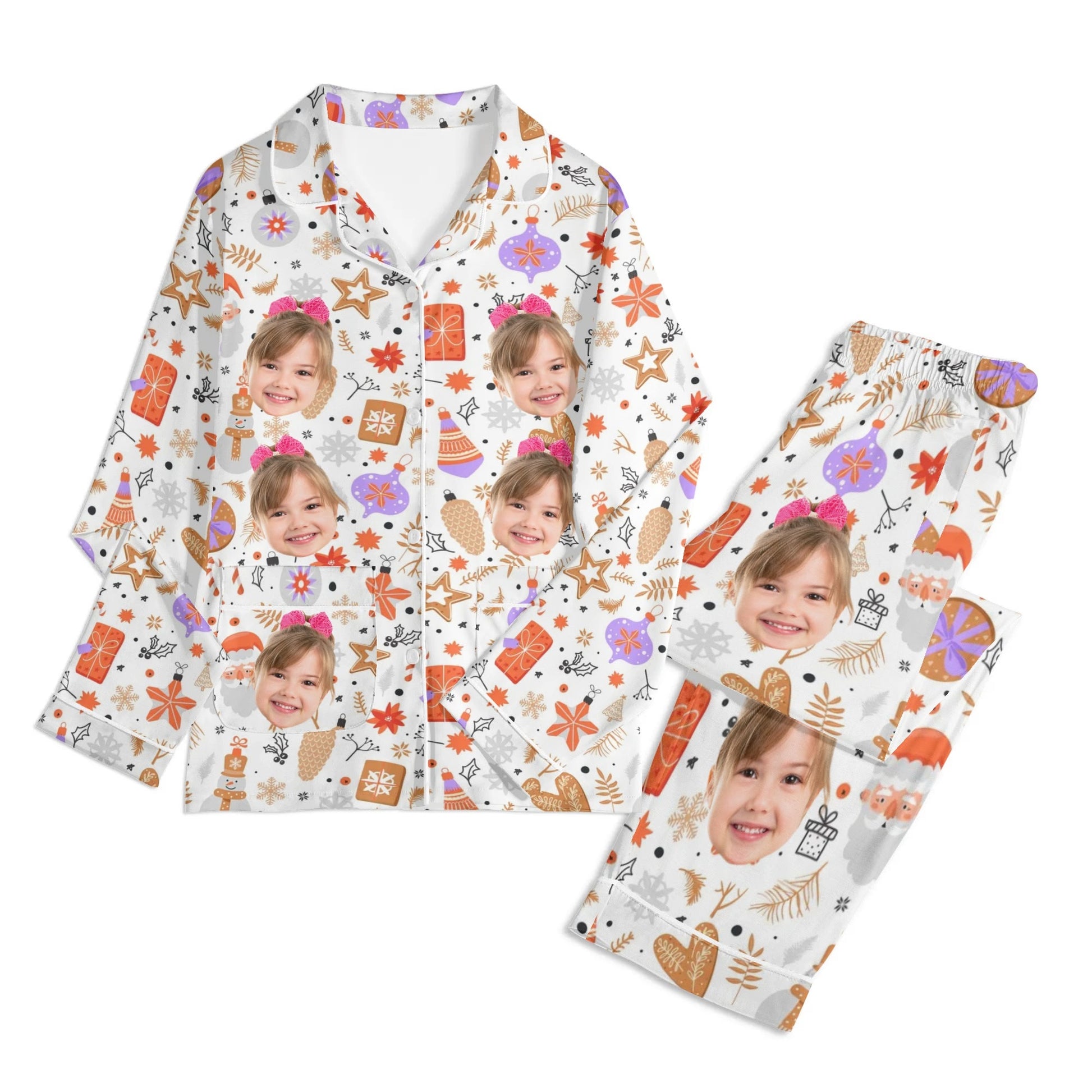 popcustoms - Childrens Long Sleeve Nightwear Pajama Set with Pockets