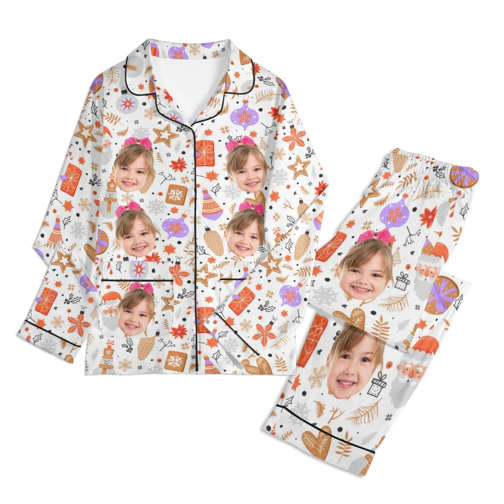 popcustoms - Childrens Long Sleeve Nightwear Pajama Set with Pockets