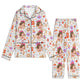 popcustoms - Childrens Long Sleeve Nightwear Pajama Set with Pockets Black