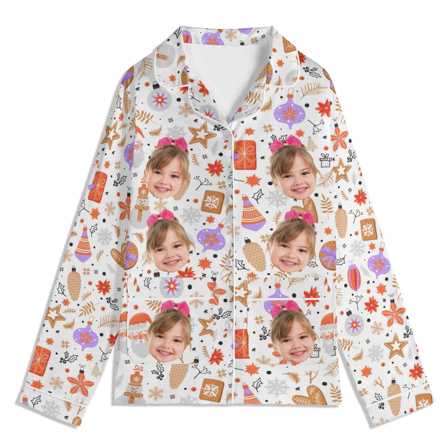 popcustoms - Childrens Long Sleeve Nightwear Pajama Set with Pockets