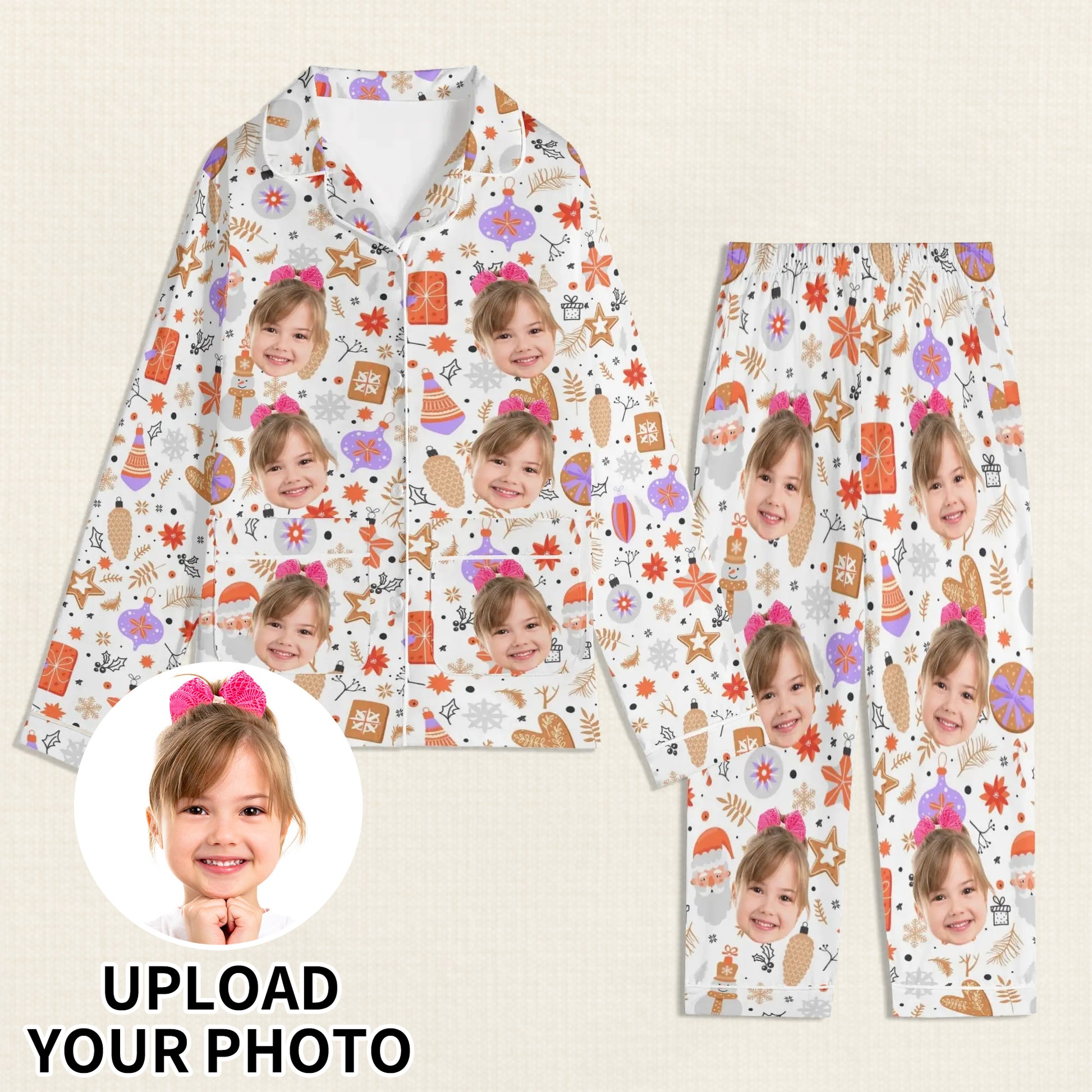 popcustoms - Childrens Long Sleeve Nightwear Pajama Set with Pockets