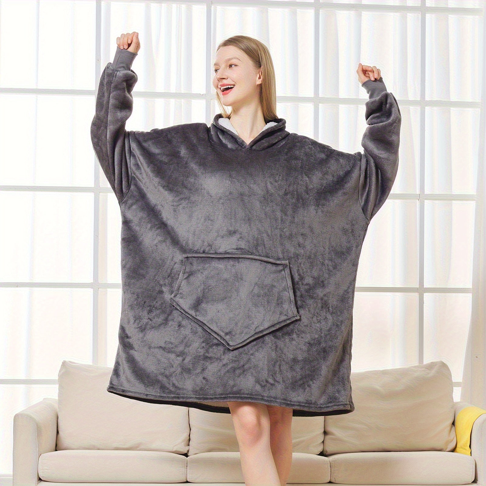 Ultra Soft Reversible Oversized Hoodie Blanket