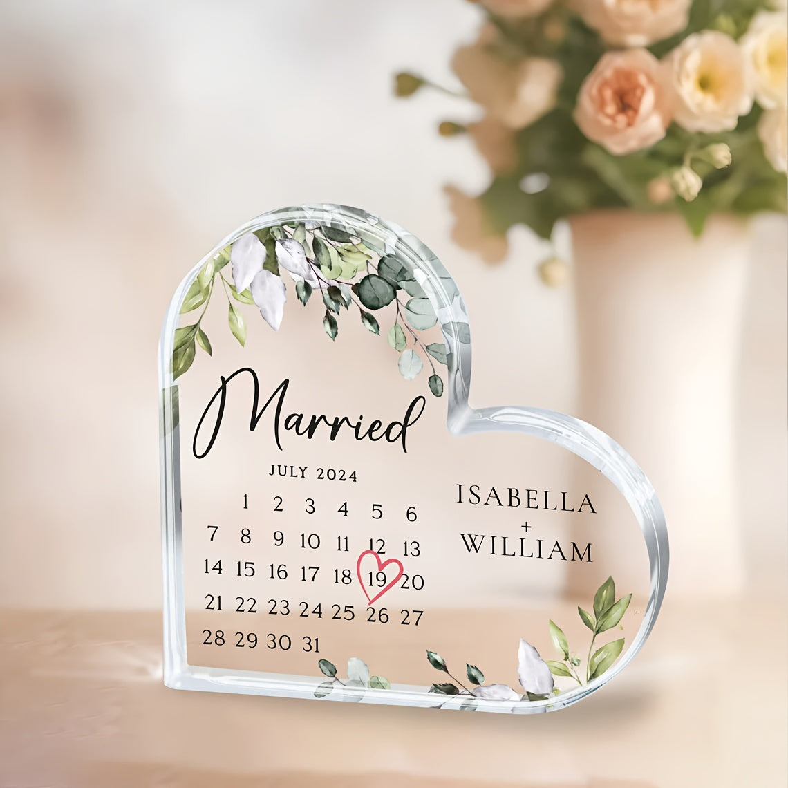Personalized Wedding Gifts Acrylic Plaques for Wedding Calendars Presents for Newlyweds Gifts for Wives Wedding Souvenirs