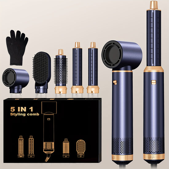 5in1 Blow Dryer Brush Curl Straighten Style