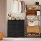Zimonto steel frame storage solution featuring a stylish dresser and open shelving unit for organized spaces