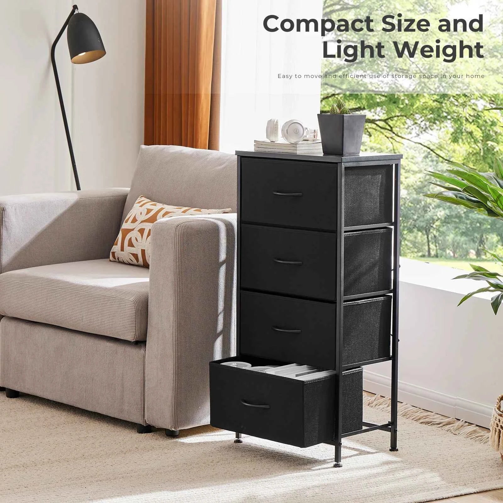 Zimonto Steel Frame Storage Solution with four drawers designed for compact living spaces