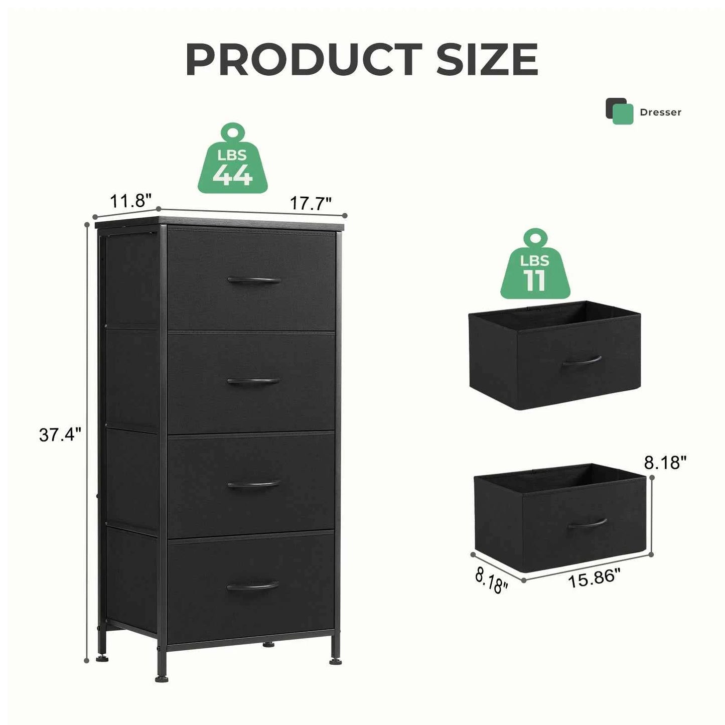 Zimonto Steel Frame Storage Solution with four drawers, compact design for organizing clothes and accessories