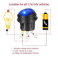 Zimonto waterproof rocker switch 12V with blue LED indicator for vehicles and electrical applications
