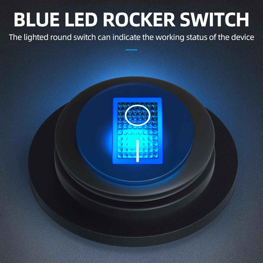 Zimonto waterproof rocker switch 12V with blue LED indicator for device status