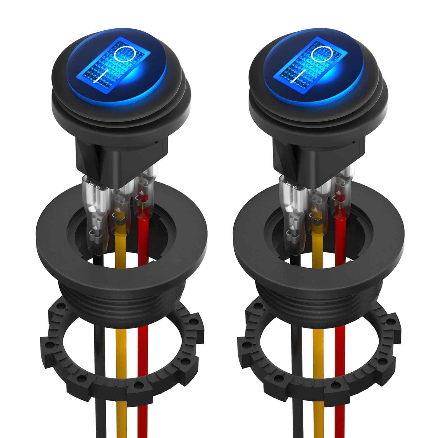 Zimonto waterproof rocker switch 12V with blue LED indicator for easy identification and control