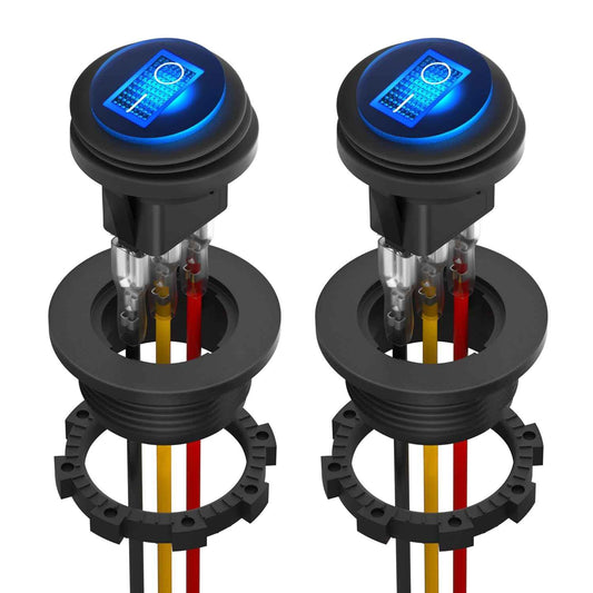 Zimonto waterproof rocker switch 12V with blue LED indicator for easy identification and control