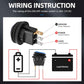 Wiring diagram for Zimonto waterproof rocker switch 12V with labels for ground, power, and load connections