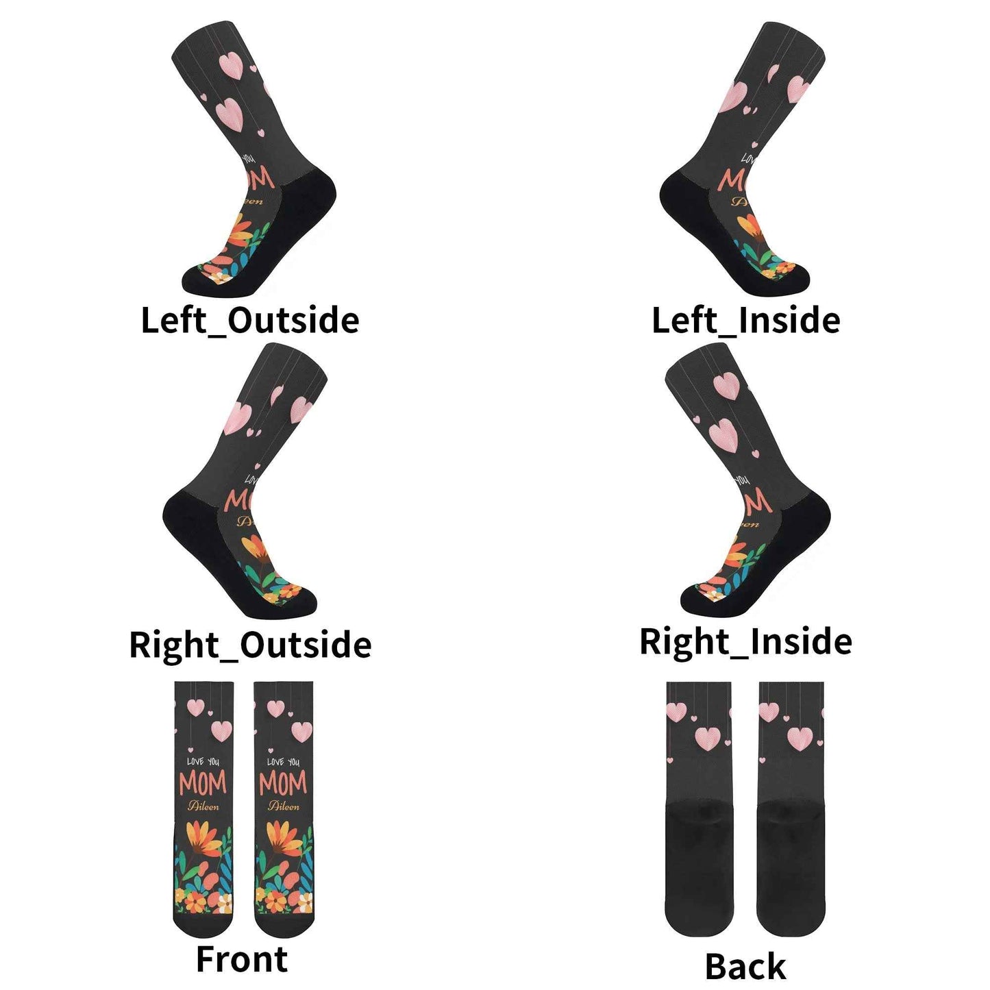 Zimonto Women's Crew Socks with Heart Design - Cute & Comfy