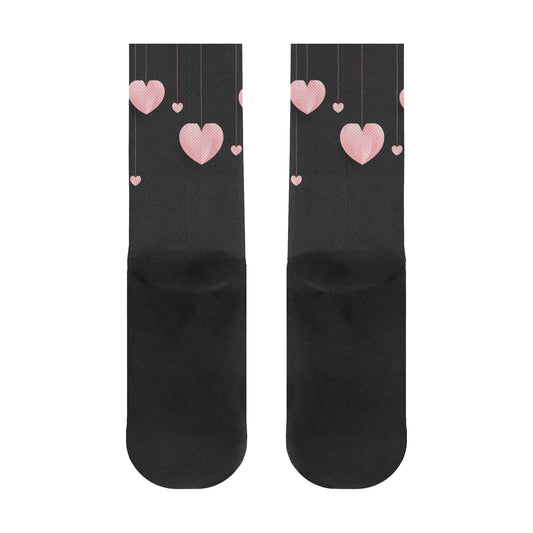 Zimonto Women's Crew Socks with Heart Design - Cute & Comfy
