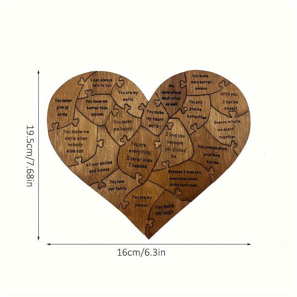 Zimonto wooden heart puzzle gift for couples with heartfelt messages and unique design