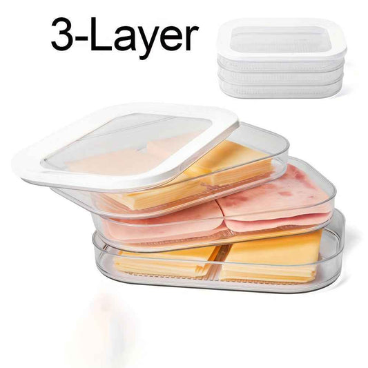 Stackable 3Tier Food Storage Container Set  Freezer Safe