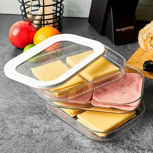 Stackable 3Tier Food Storage Container Set  Freezer Safe