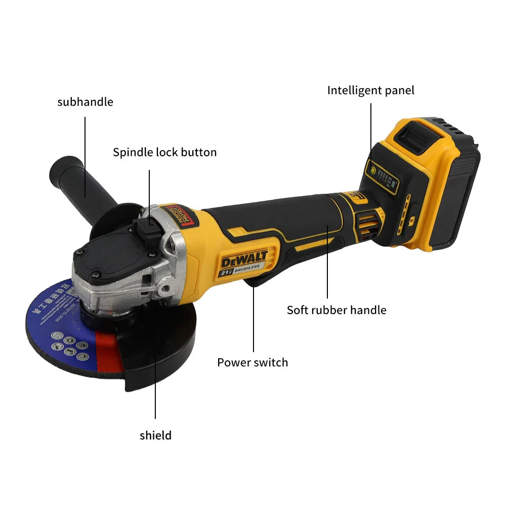 Zimonto - DEWALT DCG406 Kit 100/125MM 20V Angle Grinder Brushless Maglev Metal Cutting Charging Angle Grinder No Battery