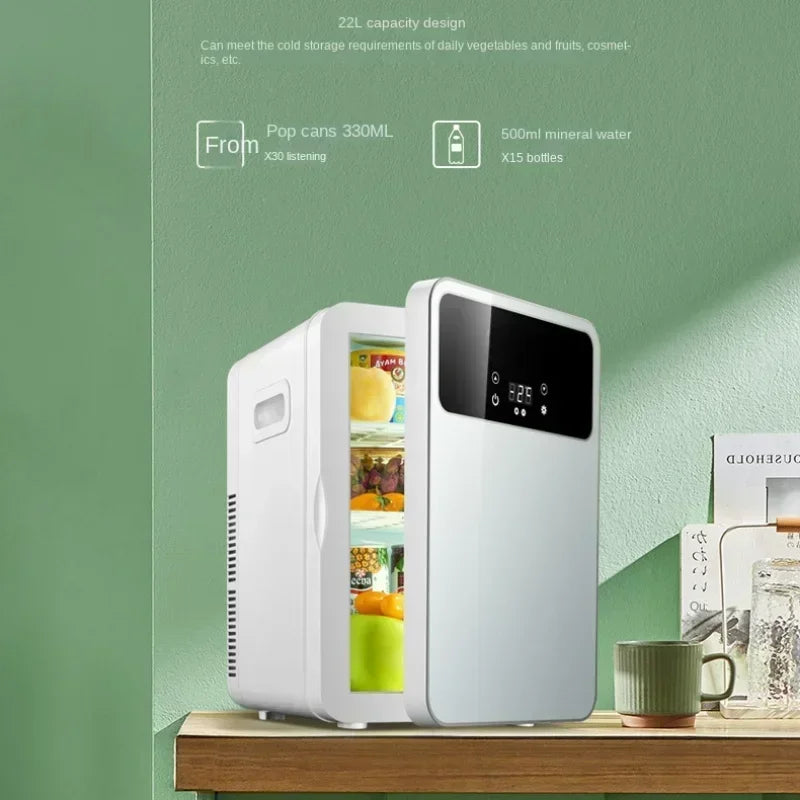 Zimonto - Portable Refrigerator, Mini Mini Refrigerator, Dual Purpose Cold and Warm Car and Home Refrigerator, Cosmetic Preservation Box