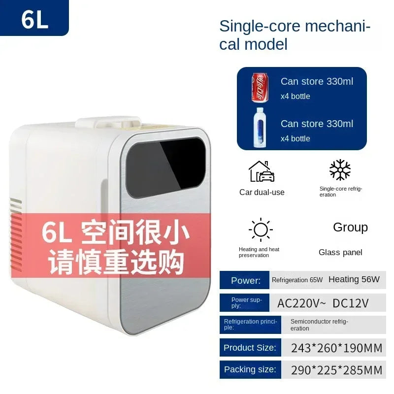 Zimonto - Portable Refrigerator, Mini Mini Refrigerator, Dual Purpose Cold and Warm Car and Home Refrigerator, Cosmetic Preservation Box